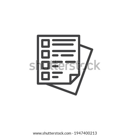 Questionnaire checklist line icon. linear style sign for mobile concept and web design. Questionnaire survey outline vector icon. Symbol, logo illustration. Vector graphics