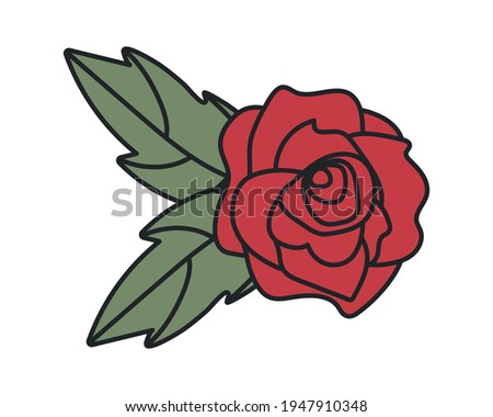 beautiful rose retro style icon