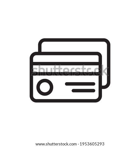 Credit Card  Vector Outline Icon. EPS 10 File. Hotel and Services Symbol