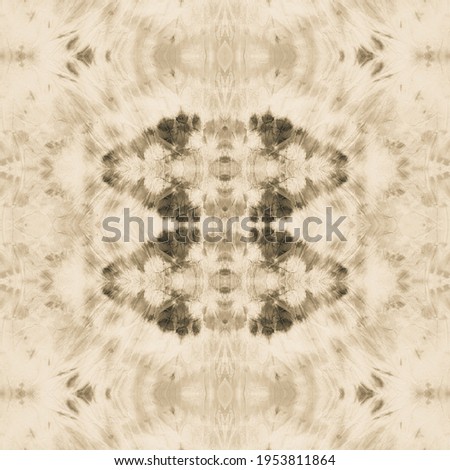 Seamless Tie and Dye Texture. Ethnic Abstract. Chevrons Psychedelic Border. Beige Tonal Print. Creative Textile Print. Old Paper Tie Dye Rug. Watercolor Background. Bleach Tie Dye.