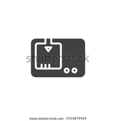 Camera battery charger vector icon. filled flat sign for mobile concept and web design. Battery charger glyph icon. Symbol, logo illustration. Vector graphics