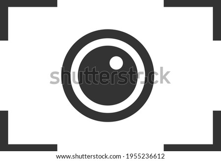 Flat camera focus icon. The image is intended for the design and development of websites and applications. Vector illustration isolated on a white background.