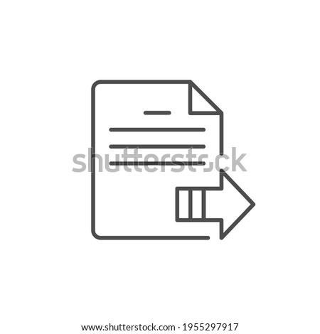 Document sending line outline icon isolated on white