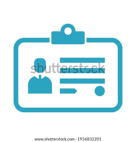 ID card vector icon identification card flat style sign design