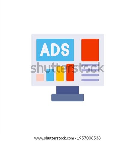 Advertiser dashboard icon in flat style. Vector icon illustration
