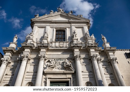 A low angle shot of the Church of Santa Maria Assunta - The Jesuits