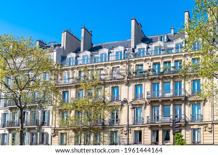 Paris, beautiful building, boulevard Beaumarchais in the 11e district