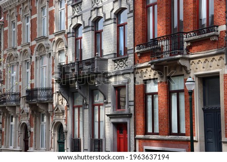 Nice old building facades in the municipalities of Brussels like Ixelles, Etterbeek, Uccle and St. Gilles