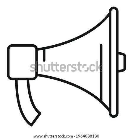 Gym trainer megaphone icon. Outline Gym trainer megaphone vector icon for web design isolated on white background