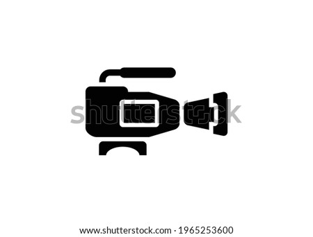 Video camera. Simple illustration in black and white.