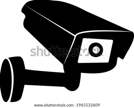 Security camera vector icon. Black security cam symbol