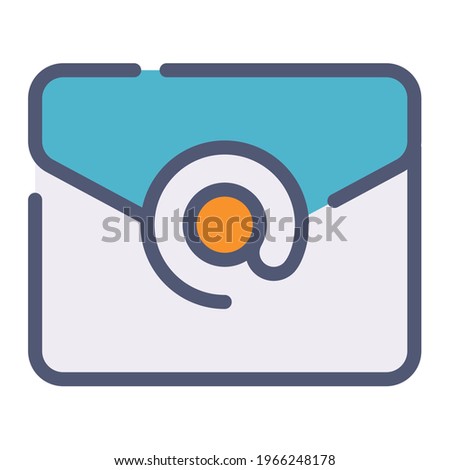 email internet message mail single isolated icon with flat dash or dashed style