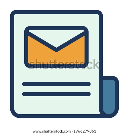 newsletter publication newspaper bulletin single isolated icon with filled line style