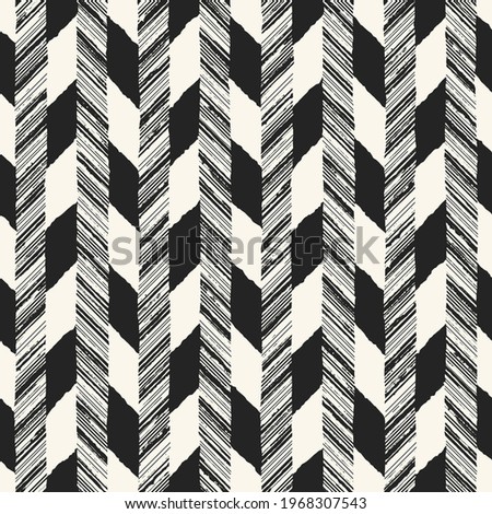 Monochrome Wood Grain Textured Herringbone Seamless Pattern 