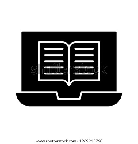 Online, book, laptop icon vector image. Can also be used for online education. Suitable for use on web apps, mobile apps and print media.