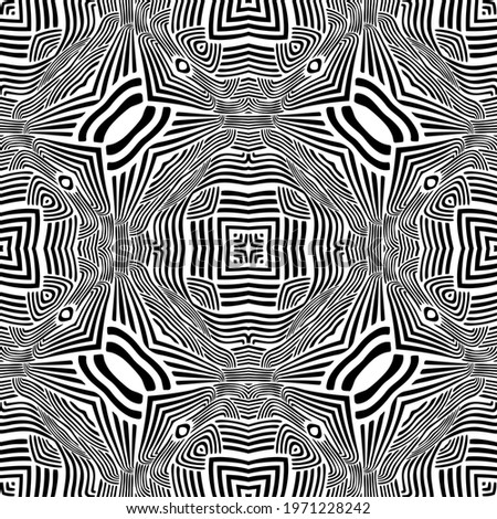 seamless pattern. Modern stylish abstract texture. Repeating geometric tiles from striped or curve elements.