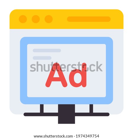 A flat design, icon of web advertising