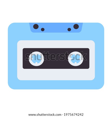 A flat  design, icon of cassette