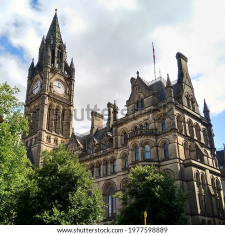 A scenic view of the famous Manchester Town Hall in the United Kingdom