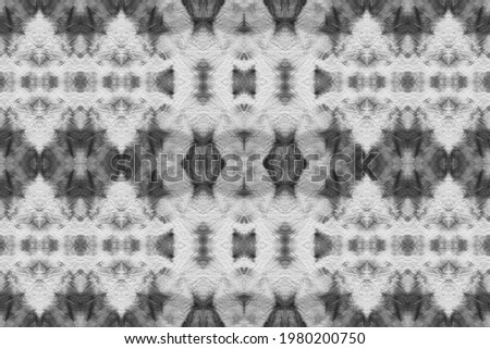 Tie Dye Texture Repeat. Ethnic Pattern. Chevrons Psychedelic Border. Black White Tonal Pattern. Abstract Tile pattern. Grey Tie Dye Tile. Watercolor Bohemian Tile. Bleach Dye.