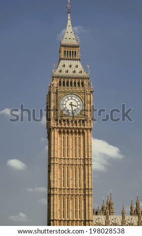 Big Ben tower in central London.