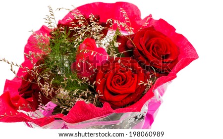 bouquet of roses on a white background