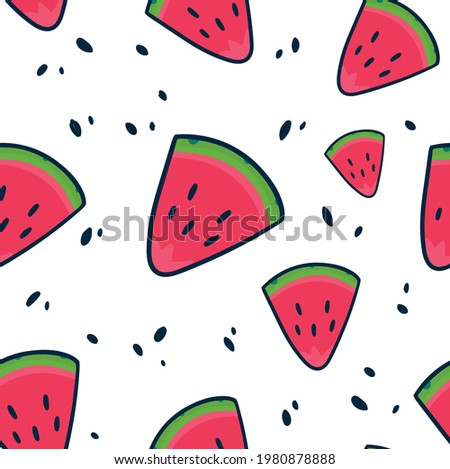 Watermelon seamless pattern colorful summer background