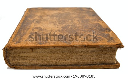 Picture of an old book on a white background.
