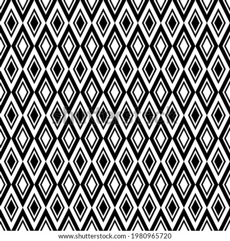 Pattern of rhombuses. Black and white color.