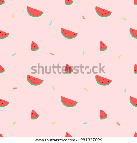 fresh watermelon slice seamless pattern