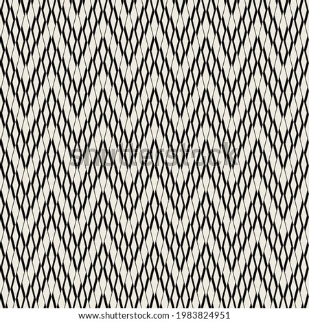 Vector seamless pattern. Modern stylish texture. Repeating geometric tiles with simple dotted line zigzag. Dotted monochrome ornament.
