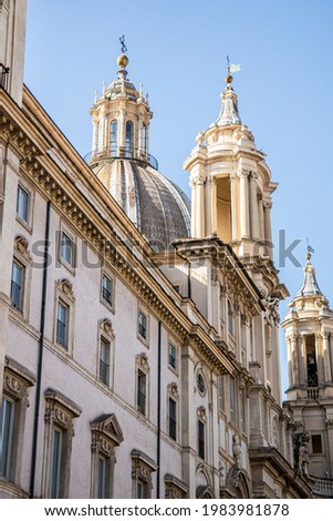 Classical architecture in the old part of Rome, Italy