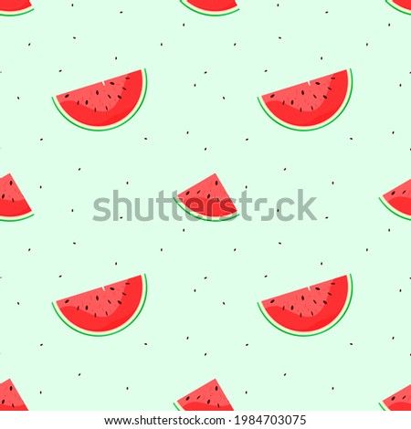 Cute seamless pattern with watermelons. Summer berries.