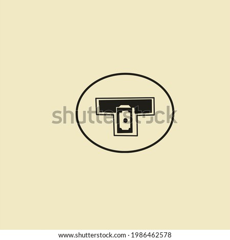 ATM card withdrawal icon image illustration on beige background