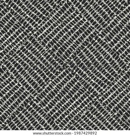 Monochrome Knitted Textured Checked Pattern