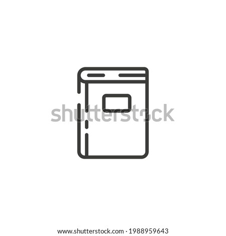 Book line icon. Simple outline style. Dictionary, education, symbol, journal, document, diary, paper, graphic design concept. Vector illustration isolated on white background. Thin stroke EPS 10.