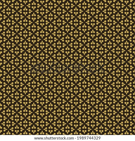 Background pattern with gold decorative ornaments on a black background, wallpaper. Seamless pattern, texture