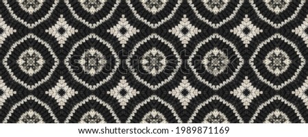 Seamless Ethnic Pattern. Wicker Embroidery Sand Print. Armenian Threadbare. Thematic Lines Spinning. Wicker England Mouline. Rug macrame Traditional Motley Print.