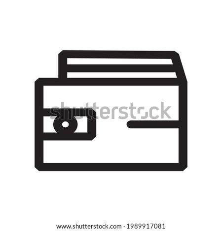 wallet icon or logo vector illustration of isolated sign symbol, vector illustration with high quality black outline.