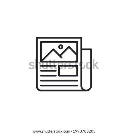 Newspaper line icon, outline vector sign, linear pictogram isolated on white. News symbol, logo illustration. News newspaper vector line web newsletter and app linear icon
