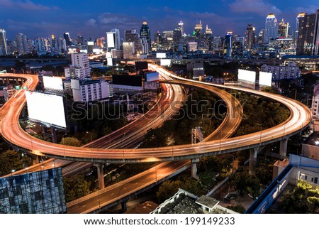 Aerial view of Express ways in Bangkok