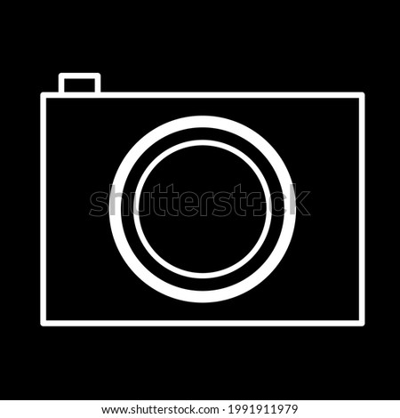 Vector image of beautiful black and white camera icon shaped.