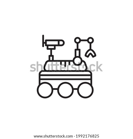 Moon rover icon. Outline moon rover vector icon for web design isolated on white background. Linear moon rover icon from Astronomy collection. line moon rover icon on white background. 