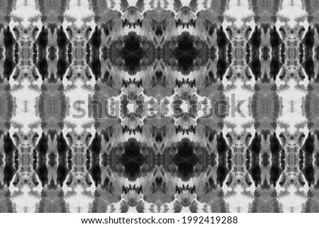 Dye Effect Seamless. Ethnic Texture. Psychedelic Chevrons Design. Grey Tonal Border. Creative Textile Print. Black White Tie Dye Rug. Watercolor Tile pattern. Bleached Textile.