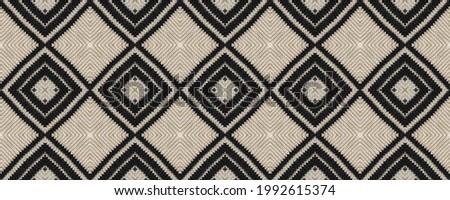 Seamless Ethnic Pattern. Wicker Embroidery Brown Print. National Pattern. Tribal Lines Braid. Wicker Armenian Embroidery. Rug macrame Bohemian Cloth.