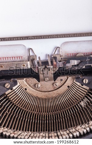 Macro shot of old typewriter