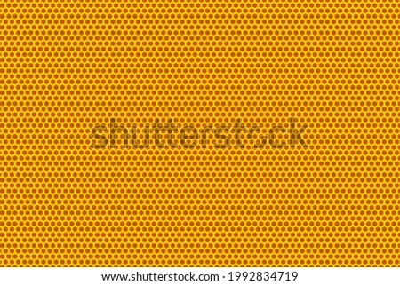 3d illustration of a yellow honeycomb monochrome honeycomb for honey. Pattern of simple geometric hexagonal shapes, mosaic background. Bee honeycomb concept, Beehive