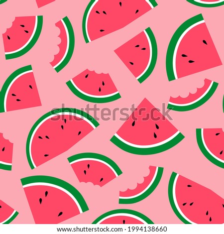 Watermelon seamless pattern vector illustration