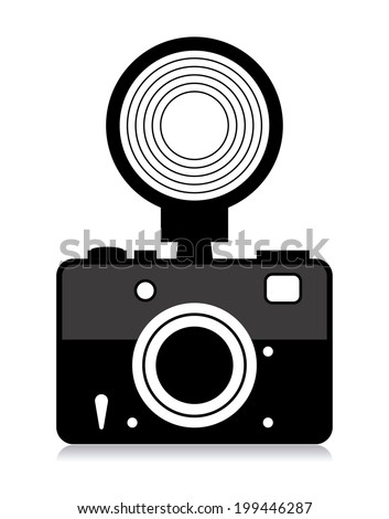 Camera design over white background, vector illustration