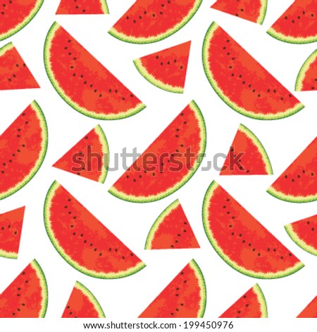 Seamless Watermelon Slices Background Pattern